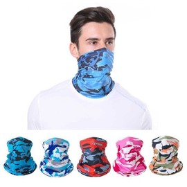 Military Ice Cooling UV Protection Summer Neck Gaiter (Choose 1) Camo Sky Blue 3ea