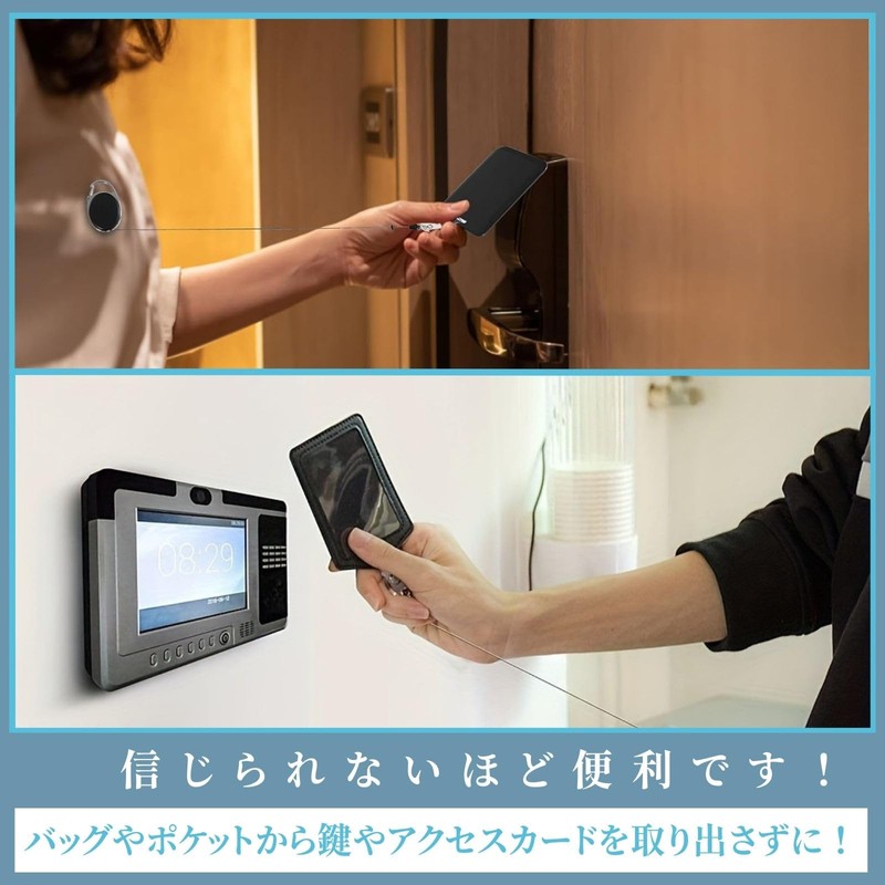 Commuter Holder with Reel for Men and Women, Anti-Drop Band