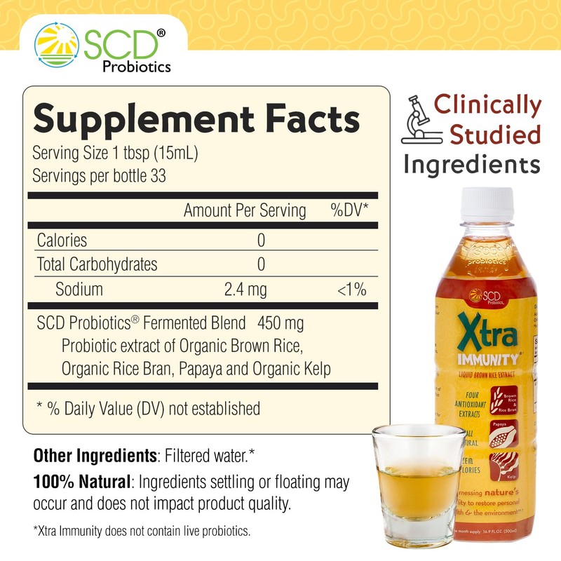 SCD Probiotics Xtra Immunity – Bio-Fermented Postbiotic Liquid Supplement with