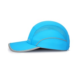 GXCROR Quick-Dry Running Hat for Men & Women - UPF 50+ Breathable Mesh, Reflective Sports Cap for Outdoor, Hiking Lake Blue