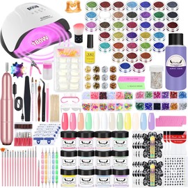 Milai Acrylic Nail Set, Acrylic Nail Set with 72 W UV Nail Lamp & Nail Cutter, 30 ml Liquid, Acrylic Powder Nails Set, 12 Colours, Acrylic Powder, Nail Brushes, Nail Design, Nail Art for DIY Nail Art