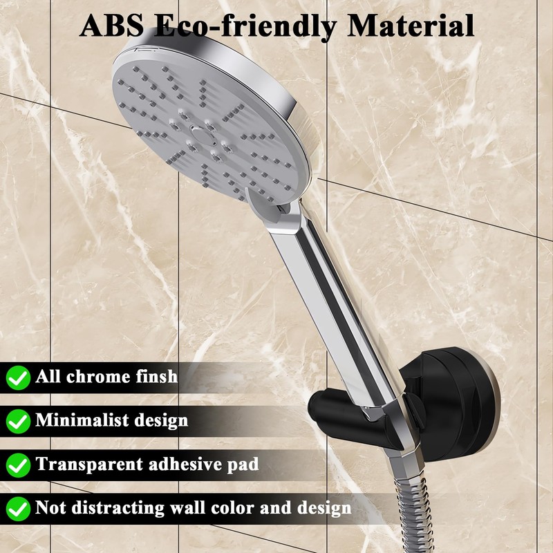 Suction Cup Shower Holder, 360 Rotating Adjustable Handheld Shower Holder,