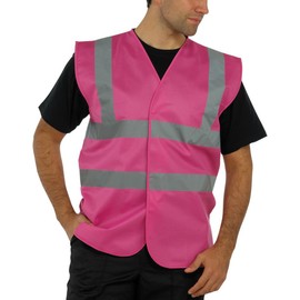 Yoko Unisex Premium Hi-Vis Waistcoat Vest/Jacket (3XL) (Pink)