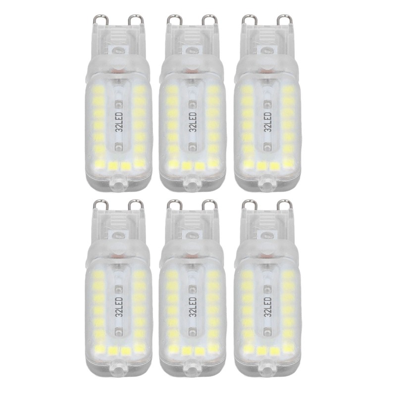 6pcs G9 LED Bulbs 7W Dimmable 360° Illumination Replacement Light
