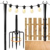 2 Pack String Light Poles for Outside, Christmas Light Hanger