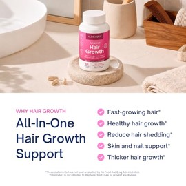 Hair Growth Vitamins Cabello - Crecimiento de Cabello 60 Cápsulas