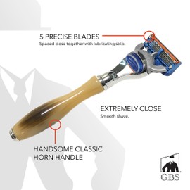 5 Piece Mens Shaving Gift Set - Fusion Razor + Silvertip Badger Brush + Bowl + Soap