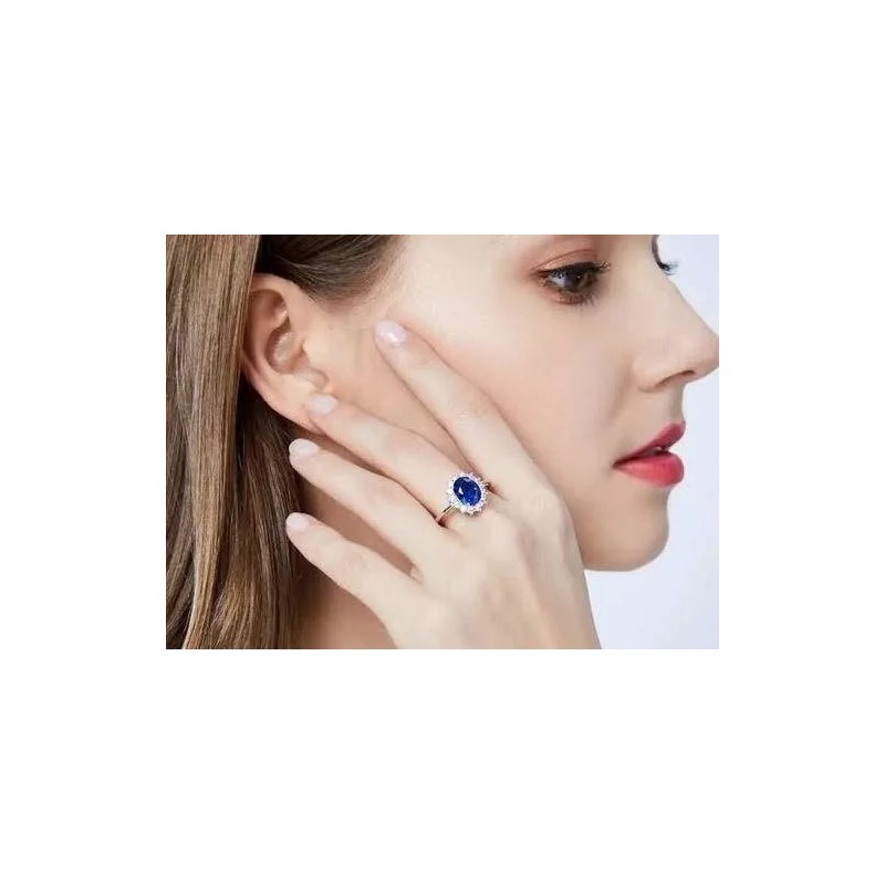 Dtup Anillo De Compromiso Lady Di Princesa Katte Plata S925
