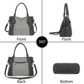 HiRiley 2PC Set Handbags Bags for Women Pu Leather Purse Crossbody Bag with Pockets Top Handle Shoulder Satchel Tote for Ladies