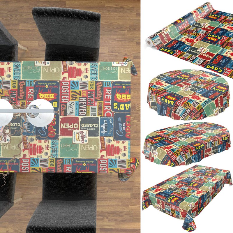 Anro Oilcloth Wax Tablecloth, Washable