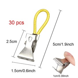 WYAN 30Pcs Tea Towel Clips, Kitchen Towel Clip, Kitchen Towel Hanging Clips, Suitable for Home, Bathroom, Beach Towel, Clothes(Yellow)