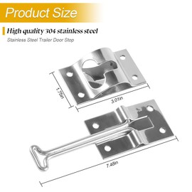 XINLIYA 2PCS RV Door Latch, 6 inches 304 Stainless Steel T Style Trailer Entry Door Holder with 16 Screws, Touring Car Exterior Latching Accessories, Universal for Cargo,Truck, Motorhome