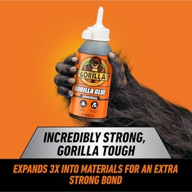 Gorilla Original, Pegamento Impermeable De Poliuretano, Botella De 8 Onzas, Marrón