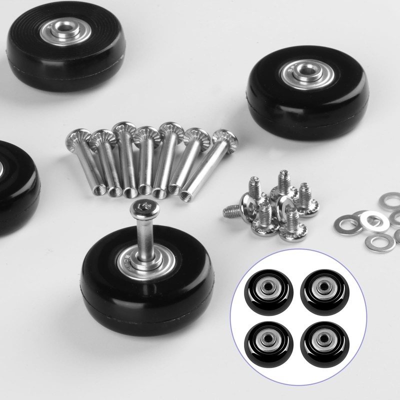 MAEZOE 4-Pack Luggage Suitcase Replacement Wheels, 50mm x 18mm Rubber