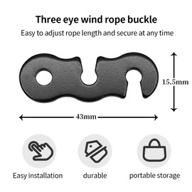 KEQAR 12 Pieces Aluminium Alloy Wind Rope Buckle Tent Rope Tensioner Tent Accessories Cord Adjuster Tent Tensioner Rope Plate Rope Tensioner for Tent Outdoor Hiking Camping Picnic (Black)