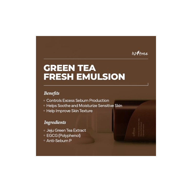 ISNTREE Emulsión Facial Green Tea Fresh Emulsion - Coreana con