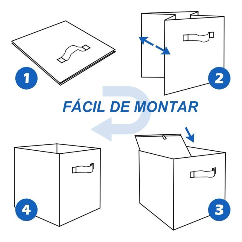 Cajas De Almacenamiento De Organizadora Tela Plegables/3pcs