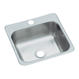 STERLING B153-1 Secondary Sink 15-Inch by 15-Inch Top-mount Single Bowl Bar Sink, Stainless Steel
