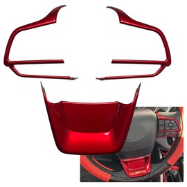 ruihe 3pc Red Steering Wheel Cover Trim Fit for Toyota Highlander Sienna 2020 2021 2022 2023 2024