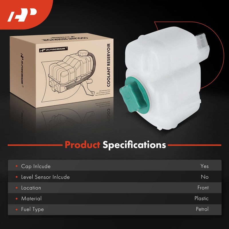 A-Premium Engine Coolant Overflow Recovery Reservoir Tank [with Cap] Compatible