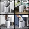 JOYBOS Bathroom Trash Cans,Adsorption Garbage Can with Press Type Lid,10L
