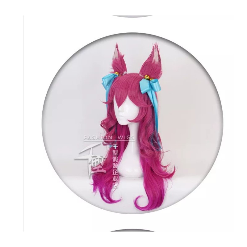 C&Q Peluca De Cosplay Lol Spirit Blossom Ahri Con Oreja