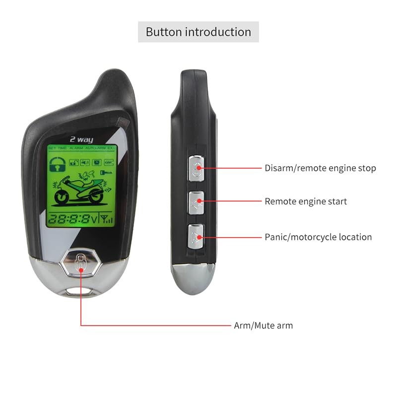 YN MageTech YNEM211 Motorcycle Alarm System with Remote Start, Built-in