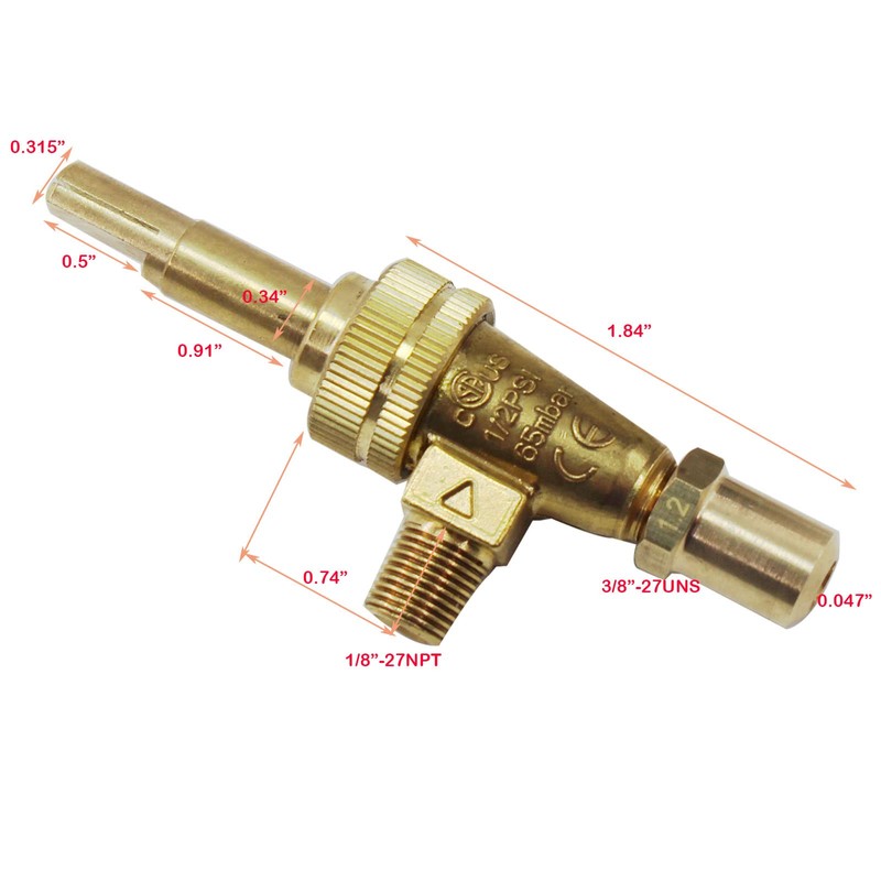 MENSI Propane Natural Brass Hotel Commercial Kitchen Gas Control Valve