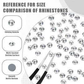 Hotfix Rhinestones, 1440pcs Flatback Crystal Rhinestones for Crafts Clothes DIY Decoration, Crystal, SS10, 2.7-2.8mm (Clear)