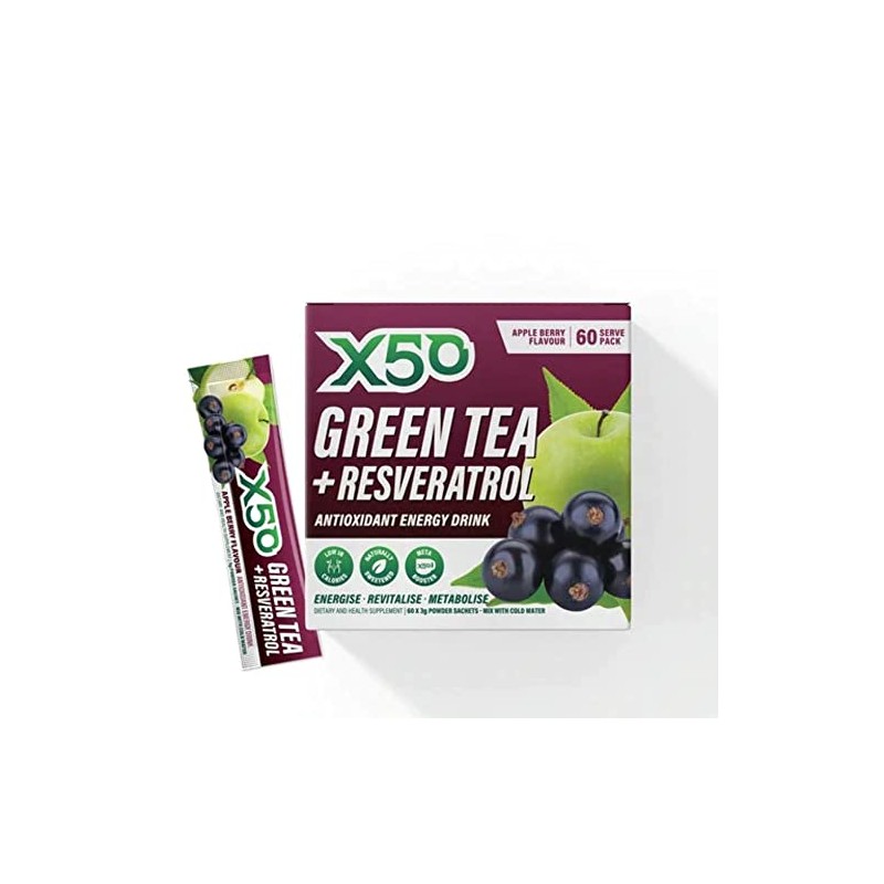 X50 Green Tea + Resveratrol Grape 60 Serves