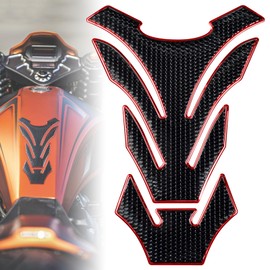 Cretassion Motorcycle Tank Pad Tank Protector Tank Sticker 3D Tank Pad Protector Universal Motorcycle Tank Sticker Red