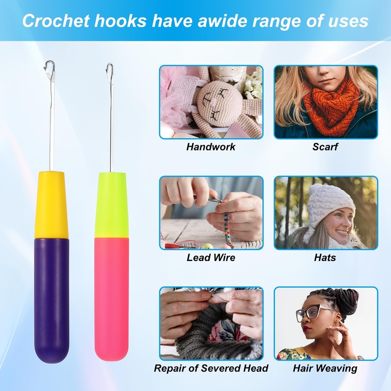 2 Packs Latch Hook Crochet Needle Latch Hook Tool, Latch