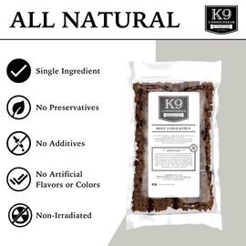 K9 Connoisseur Beef Lung Dog Training Treats All Natural & Lean, USA Made Single Ingredient, Bulk Dogs Treat, Grain Free, for All Breeds & Sizes - 8 oz