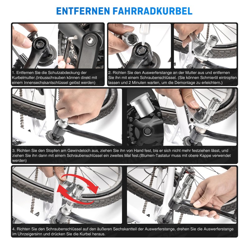 WATSABRO Crank Puller Bicycle 14 mm Key Universal Bottom Bracket
