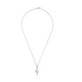Amor Women's Necklace with Pendant Made of 925 Sterling Silver with Synthetic Zirconia 45 cm Treble Clef Comes in Jewellery Gift Box, Sterling Silver, Cubic Zirconia