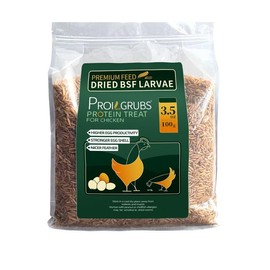 PROILGRUBS 3.5oz/7oz/10.5oz/14oz/2 LBS Dried Black Soldier Fly Larvae Chicken Treats- Non-GMO-Dried Grubs For Chickens.Feed for Laying Hens,Ducks,Reptiles - Specification: 3.5 oz(100g)