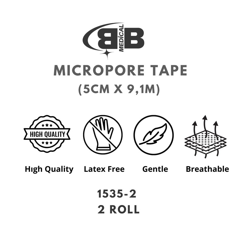 BB Micropore Surgical Tape with Dispenser 1535-2, 2 inch x