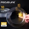 FOCUSLINE 10 Inch Clear Plastic Plates, 100 Count Disposable Heavy