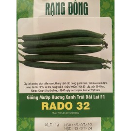 Rang dong 20 Vietnamese Hybrid Smooth Luffa Seeds, mướp hương xanh trái dài lai f1 RADO 32