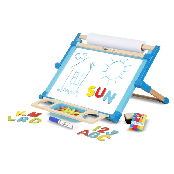 Melissa & Doug Double-Sided Tabletop Easel, Multi Color (2790)