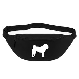 Huuraa Bauchtasche Mops Silhouette Geschenk 2,5 Liter Black Mops Geschenkidee