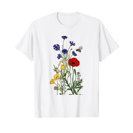 Wildflower Graphic Tee Floral Vintage Boho Design Flower T-Shirt