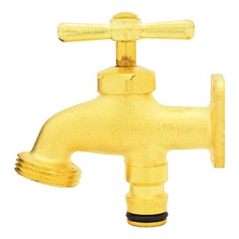 Parkland Solid Brass Hose End Tap Outdoor Brass Tap Allotment Tap Outside Anywhere Tap for Convenient Water Access