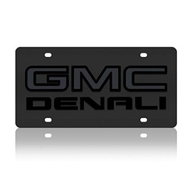 Eurosport Daytona- Compatible with -, GMC Denali Blackout on Carbon Steel License Plate