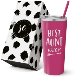 SassyCups Best Aunt Ever Stainless Steel 22oz Tumbler Pink Gift Boxed
