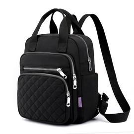 Small Casual Lightweight Backpack for Women Nylon Hiking Travel Backpack Purse Shoulder Bag Waterproof Daypack for Girls Black 42, black