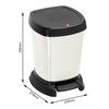 Rotho Paso Refuse Cosmetic Bin 6 Litre, White Metal, 23.4