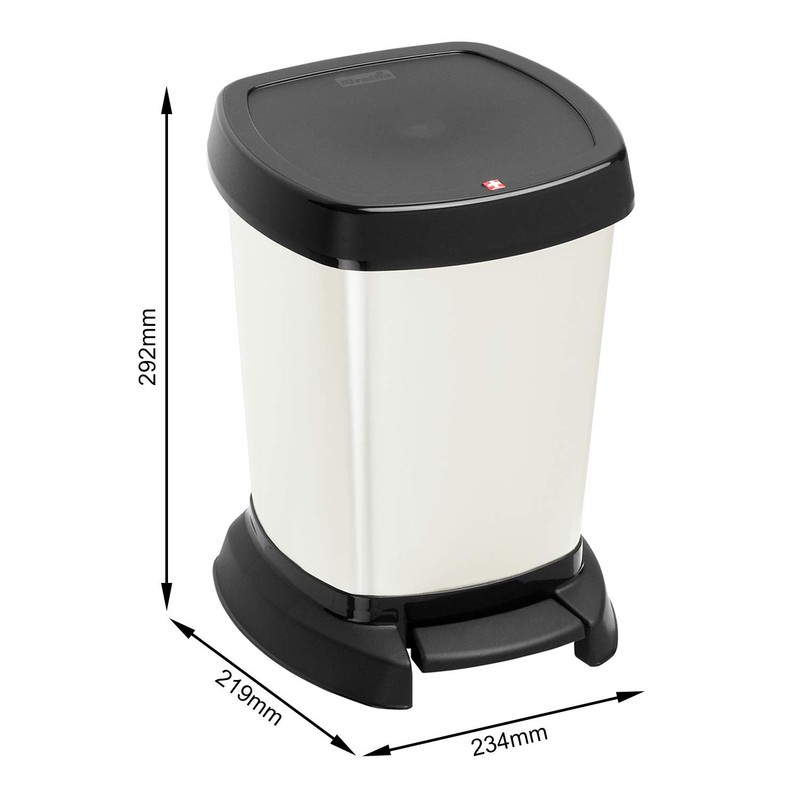 Rotho Paso Refuse Cosmetic Bin 6 Litre, White Metal, 23.4