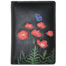 Mala Leather Poppy Collection RFID Blocking Leather Card Holder 614_25, black, rfid wallet