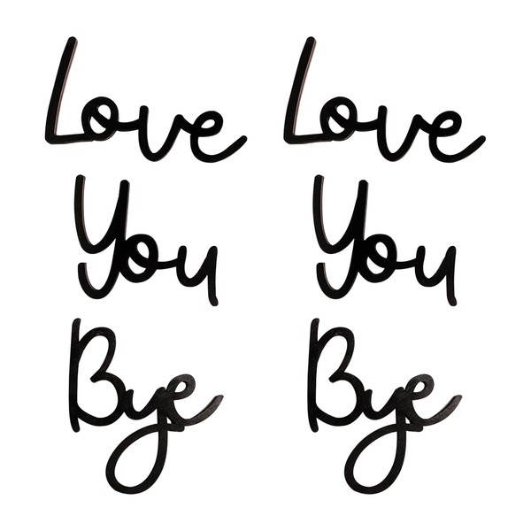 HDGSAFD 2 Sets "Love You and Goodbye" Wooden Sign Wall